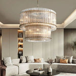 San Marco Glass Two-Tier Round Chandelier 37"