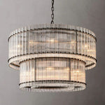 San Marco Glass Two-Tier Round Chandelier 48"