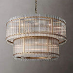 San Marco Glass Two-Tier Round Chandelier 48"