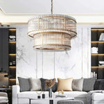 San Marco Glass Two-Tier Round Chandelier 48"