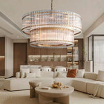 San Marco Glass Two-Tier Round Chandelier 60"