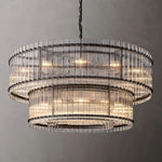 San Marco Glass Two-Tier Round Chandelier 60"