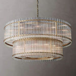 San Marco Glass Two-Tier Round Chandelier 60"