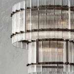 San Marco Glass Two-Tier Round Chandelier 22"