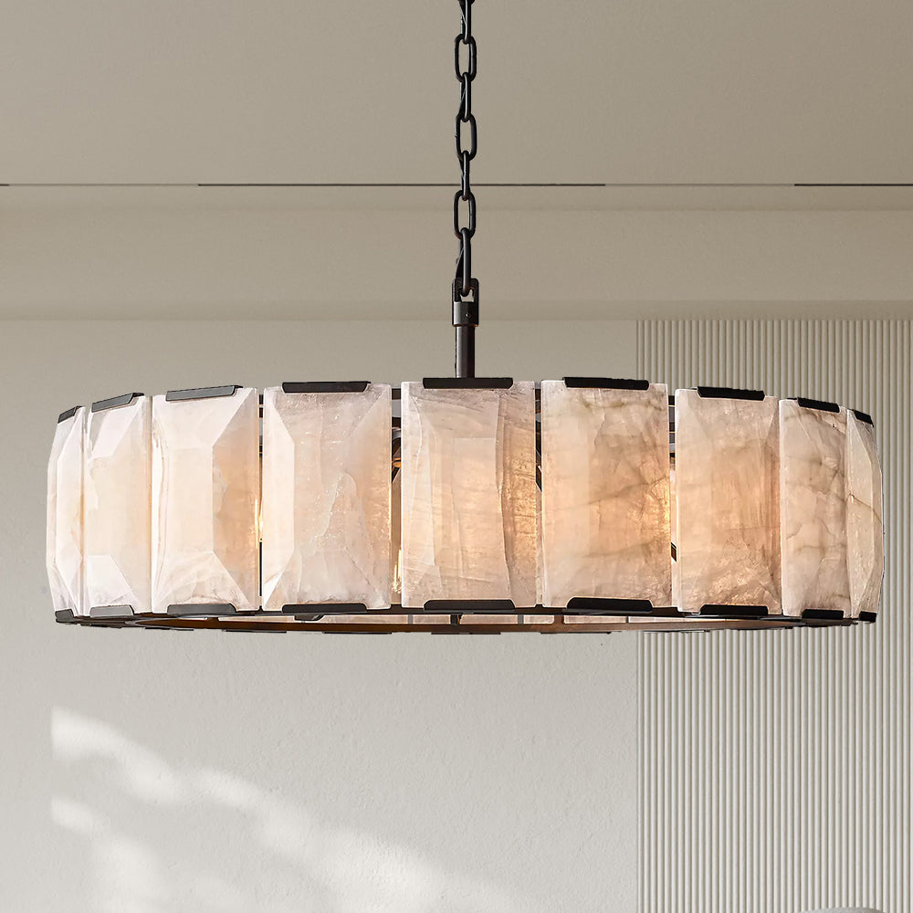 Harlow Calcite Round Chandelier 43"