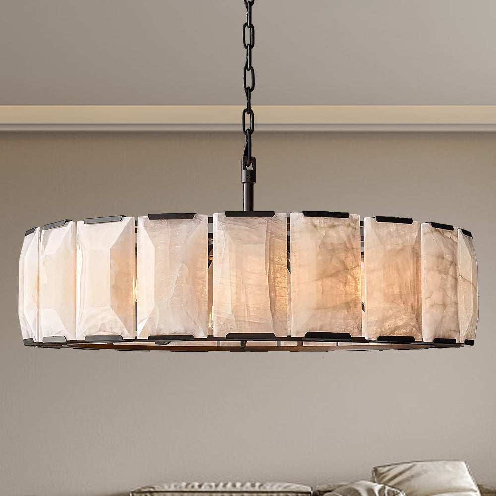 Harlow Calcite Round Chandelier 43"