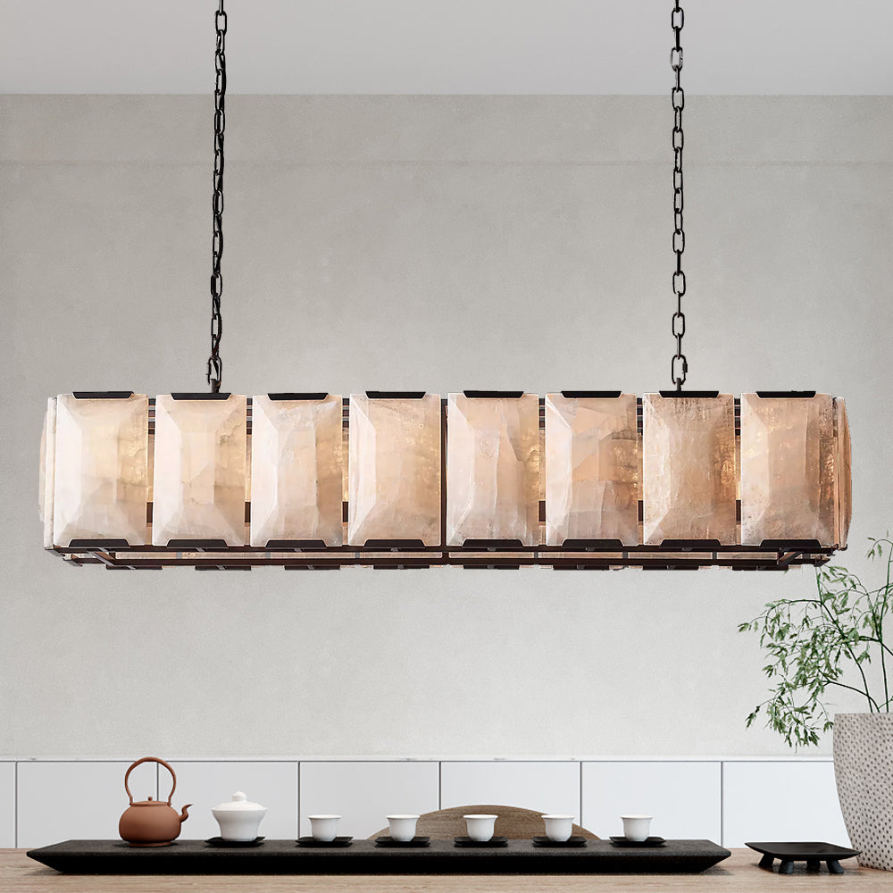 Harlow Calcite Rectangle Chandelier 54"