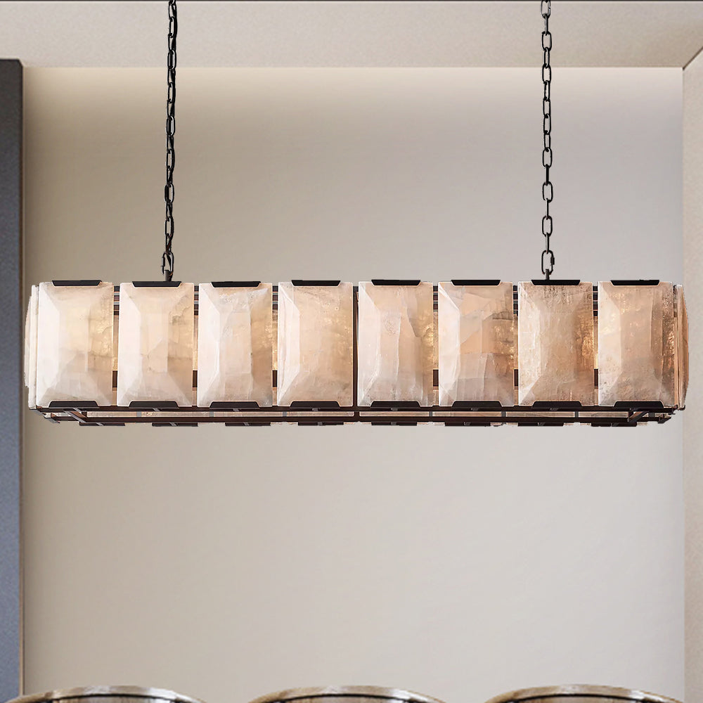Harlow Calcite Rectangle Chandelier 54"