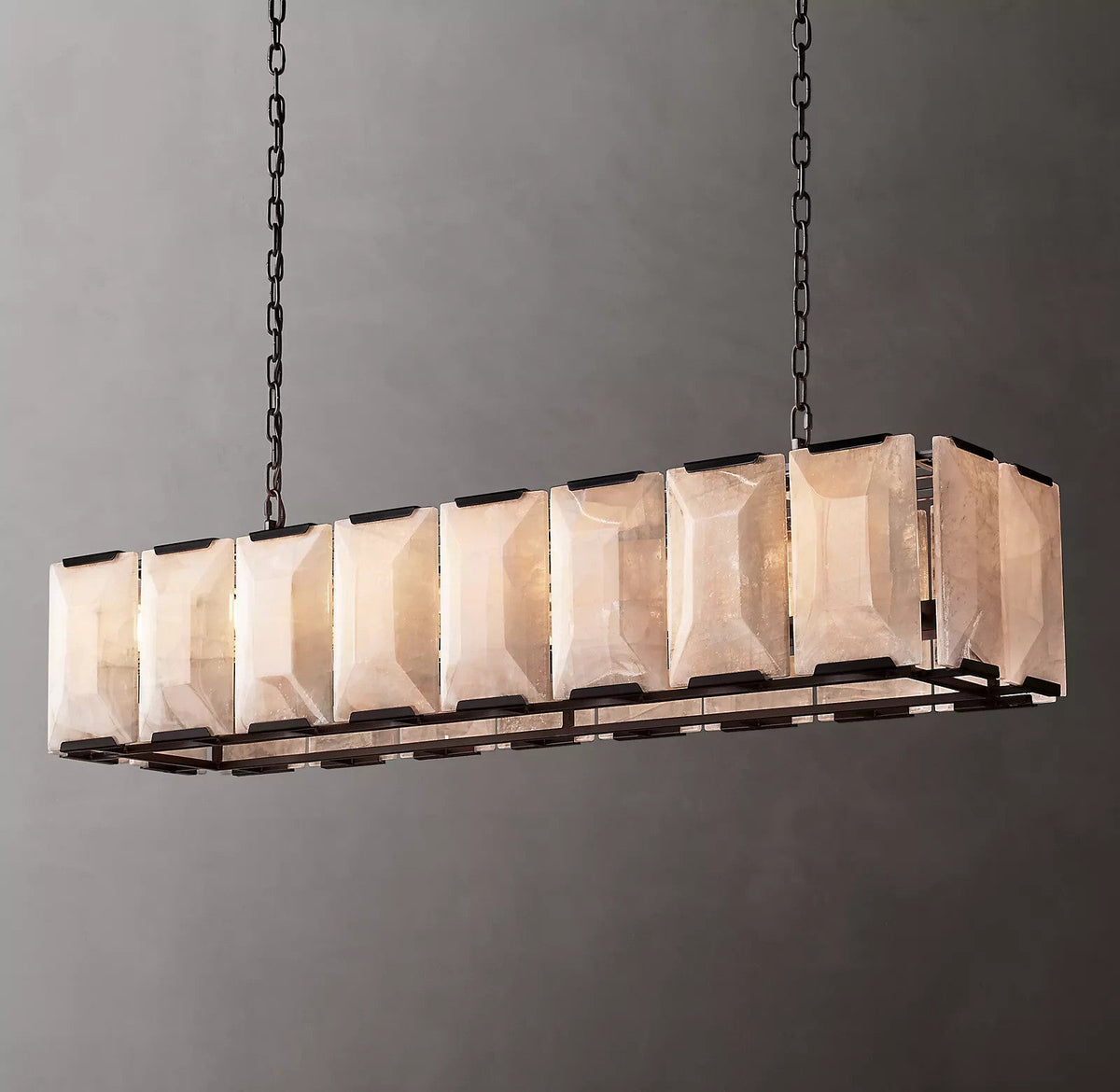 Harlow Calcite Rectangle Chandelier 54"