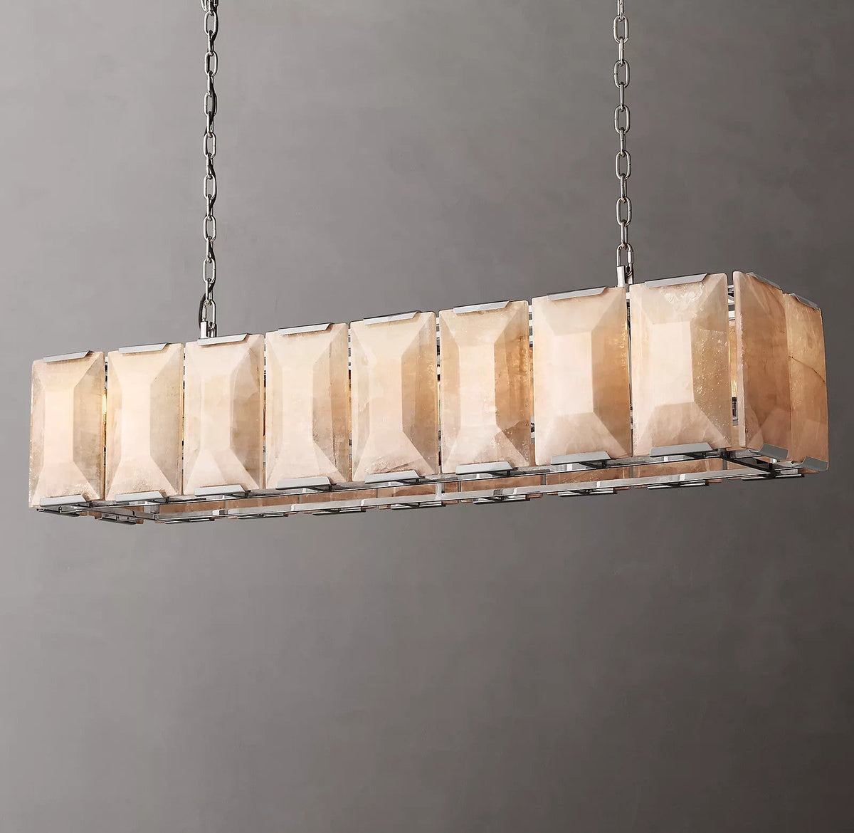 Harlow Calcite Rectangle Chandelier 54"