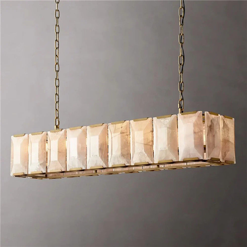 Harlow Calcite Rectangle Chandelier 54"