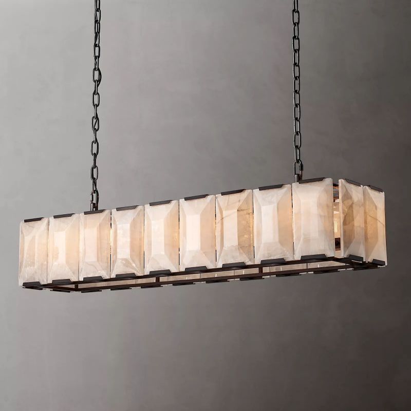 Harlow Calcite Rectangle Chandelier 62"