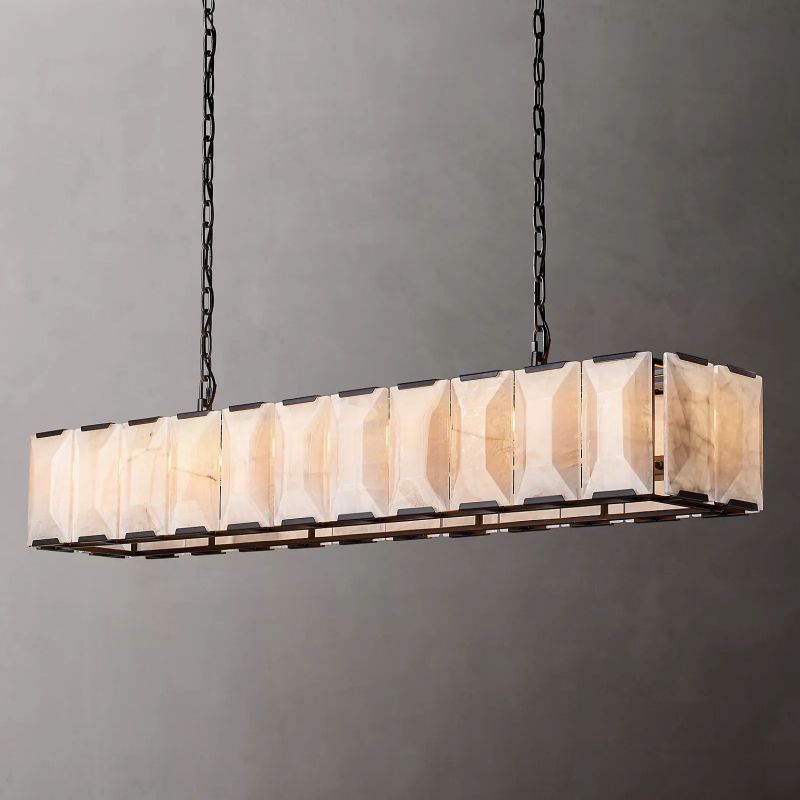 Harlow Calcite Rectangle Chandelier 74"