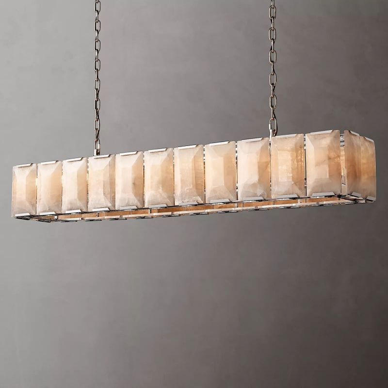 Harlow Calcite Rectangle Chandelier 74"