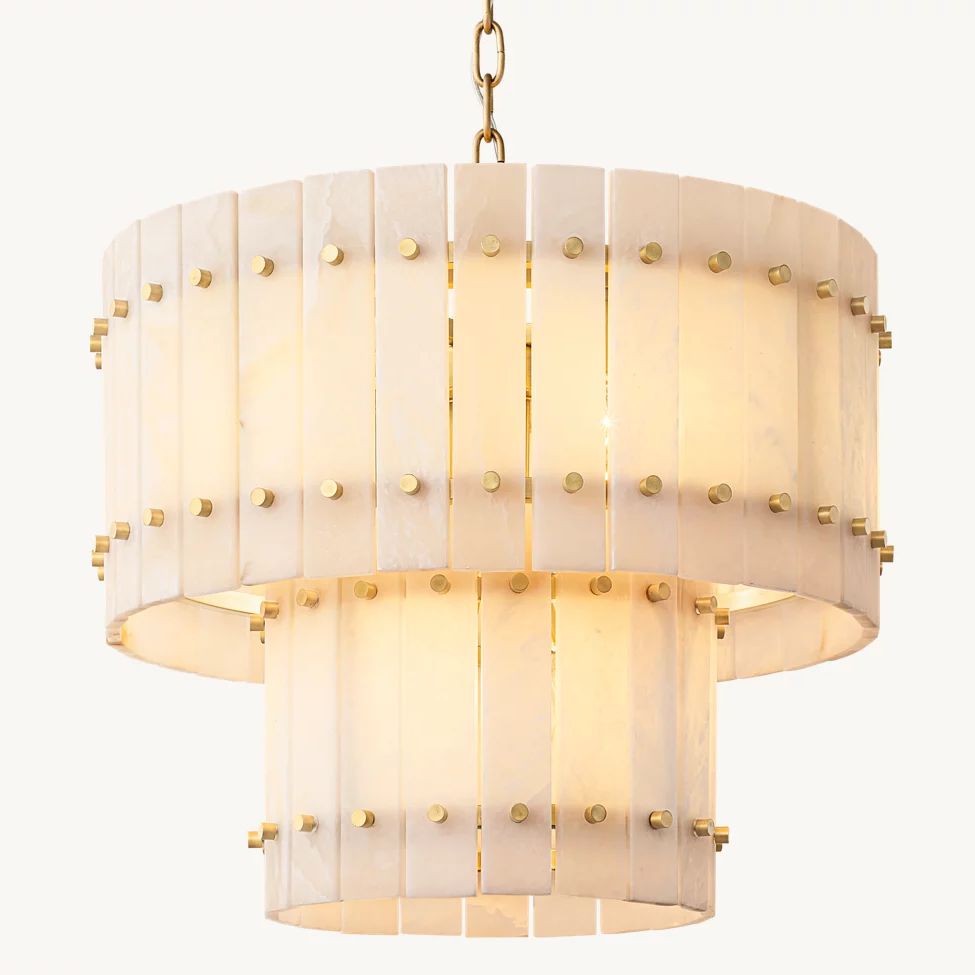 San Marco Alabaster Tiered Round Chandelier 22"
