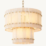 San Marco Alabaster Tiered Round Chandelier 22"