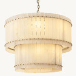San Marco Alabaster Tiered Round Chandelier 37"