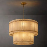 San Marco Alabaster Tiered Round Chandelier 37"