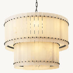 San Marco Alabaster Tiered Round Chandelier 37"