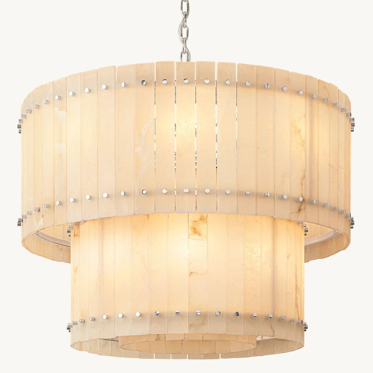San Marco Alabaster Tiered Round Chandelier 37"