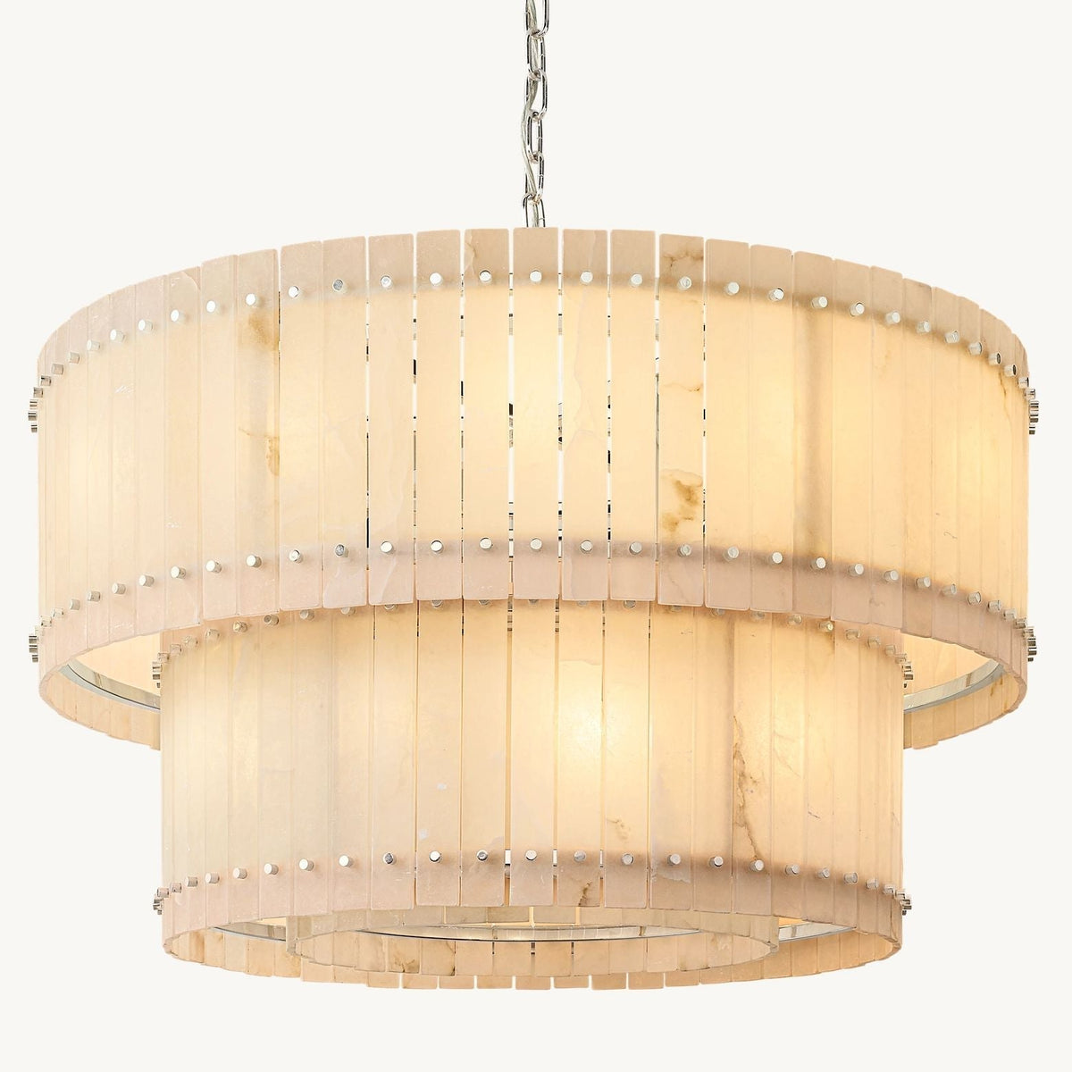 San Marco Alabaster Tiered Round Chandelier 48"