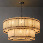 San Marco Alabaster Tiered Round Chandelier 60"