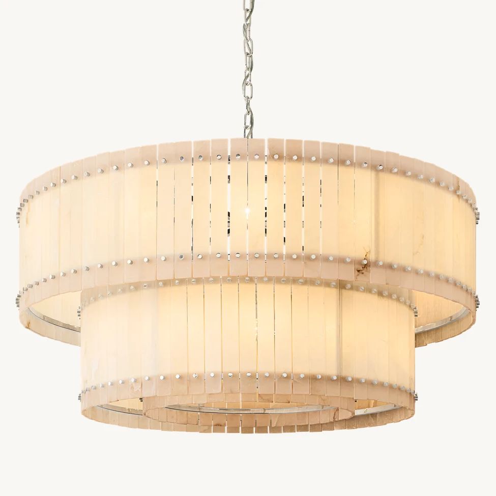 San Marco Alabaster Tiered Round Chandelier 60"