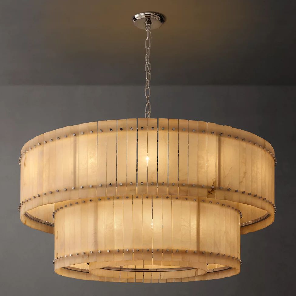 San Marco Alabaster Tiered Round Chandelier 60"
