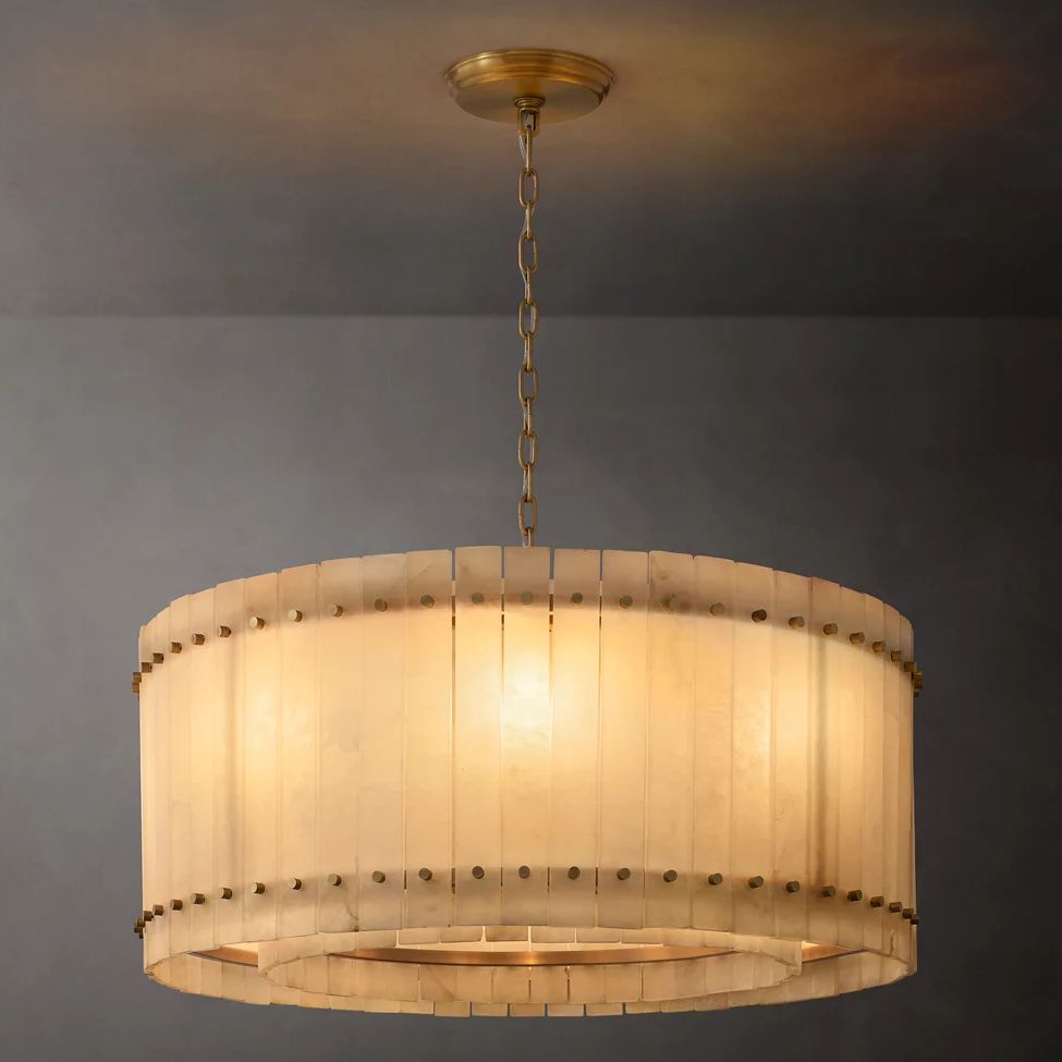 San Marco Alabaster Round Chandelier 37"