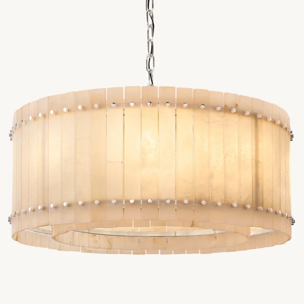 San Marco Alabaster Round Chandelier 37"