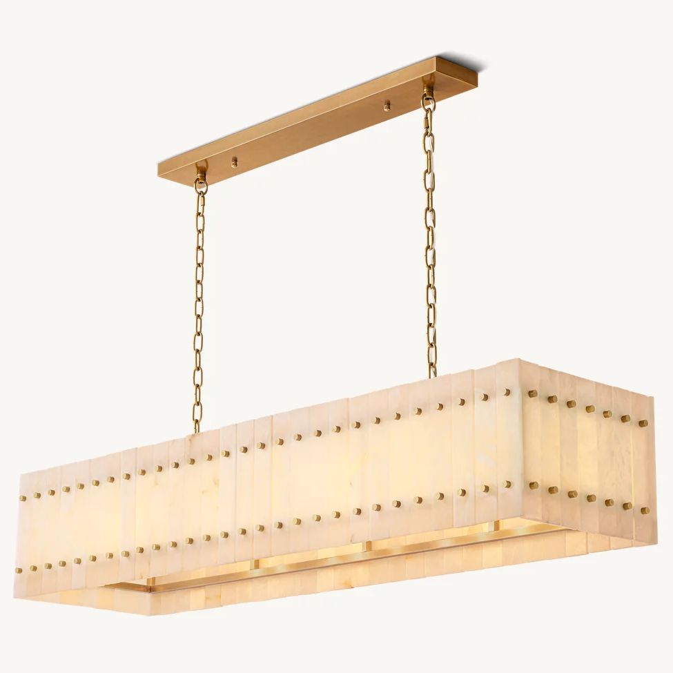San Marco Alabaster Linear Chandelier 54"