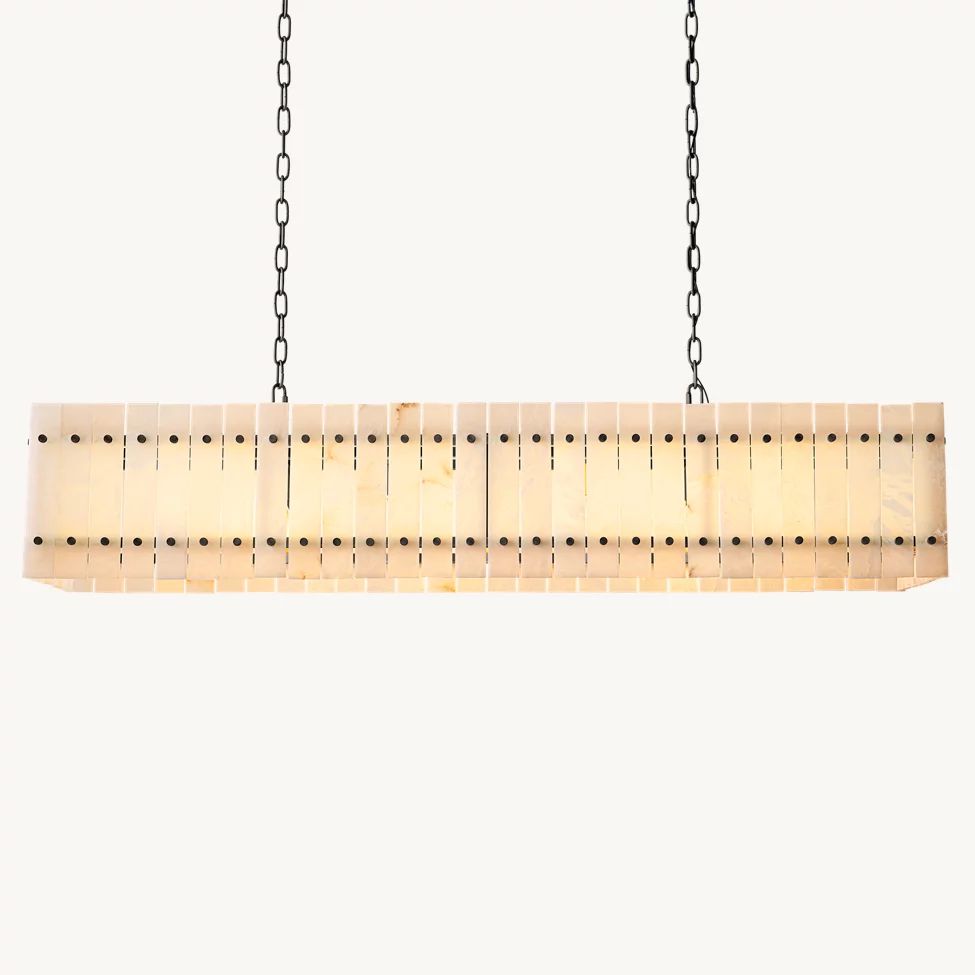 San Marco Alabaster Linear Chandelier 54"