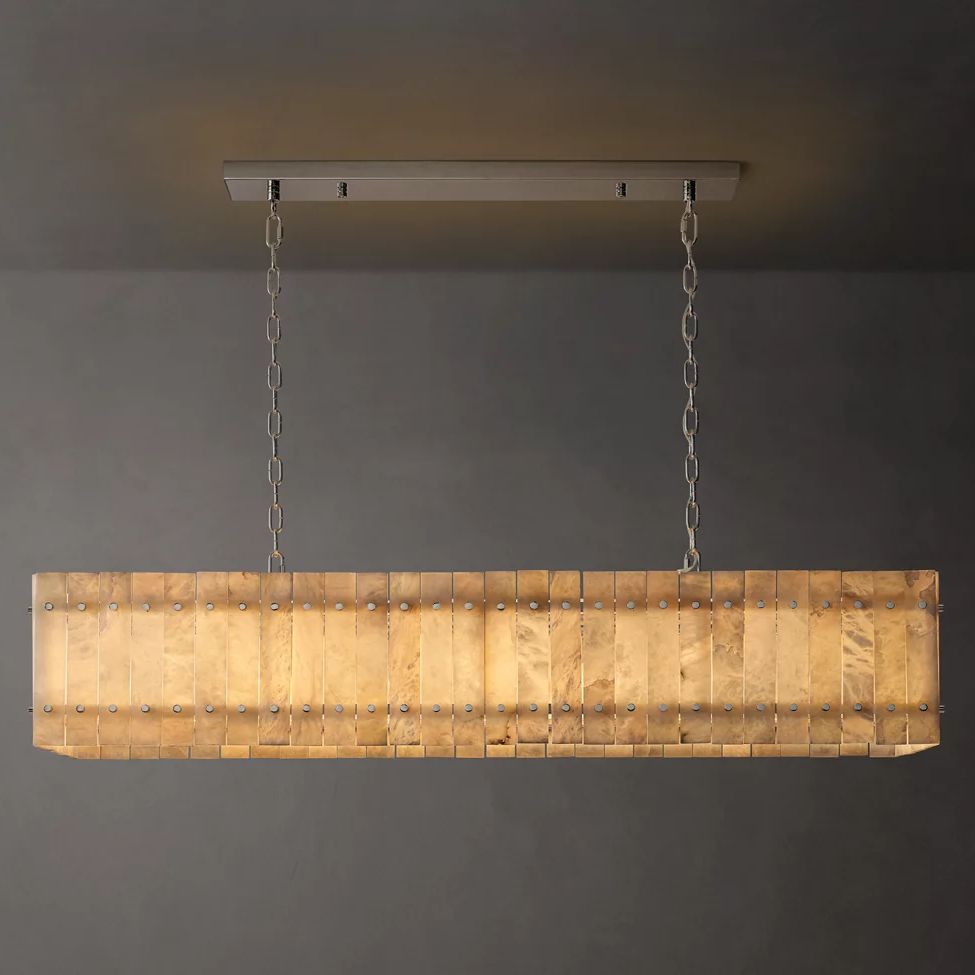 San Marco Alabaster Linear Chandelier 54"