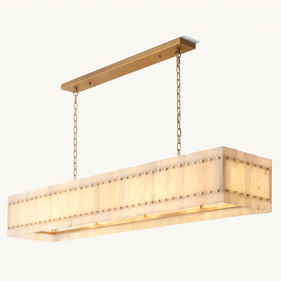 San Marco Alabaster Linear Chandelier 72"