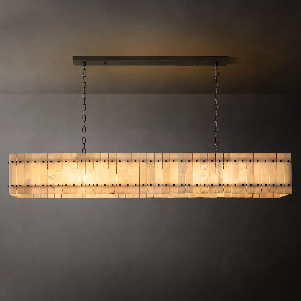San Marco Alabaster Linear Chandelier 72"