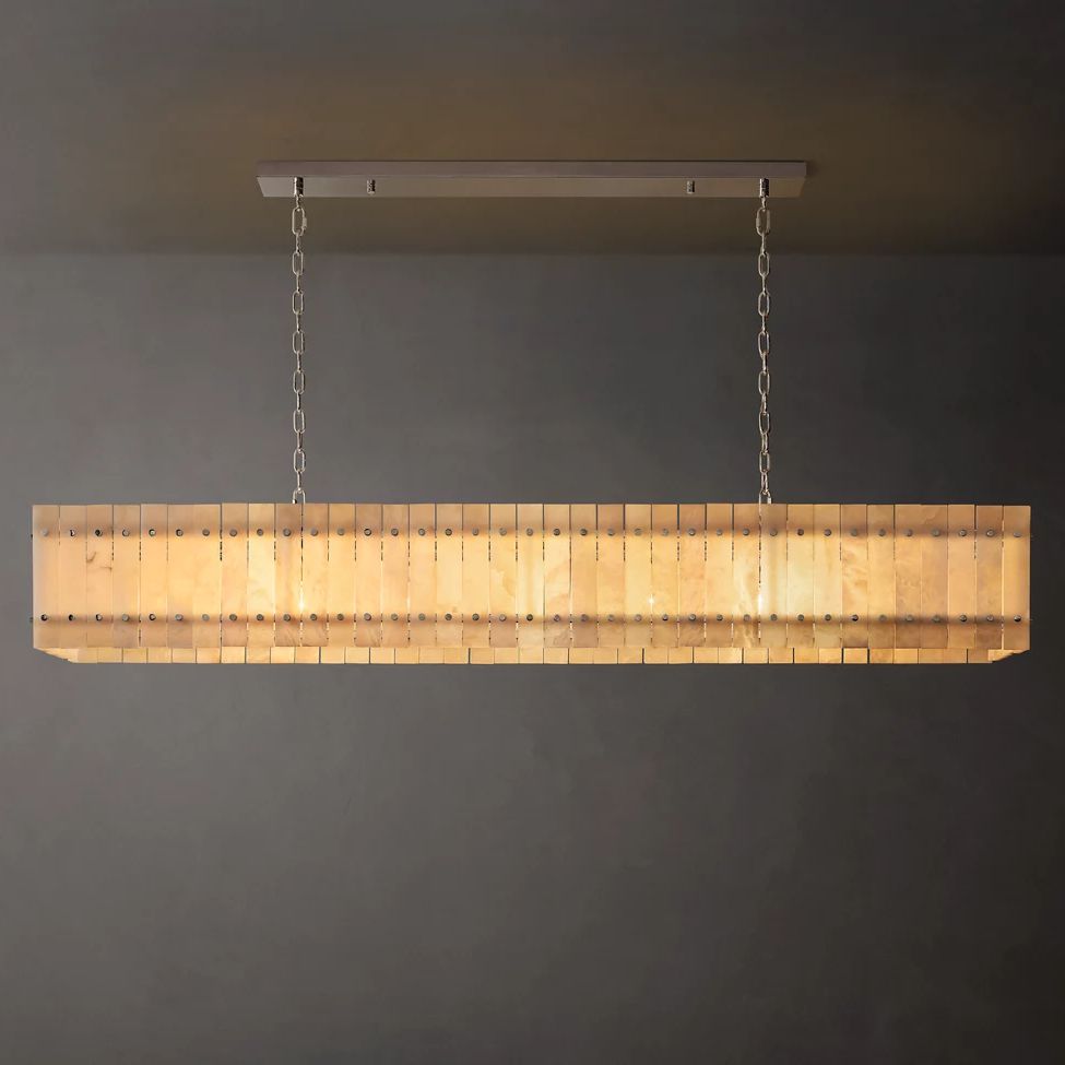 San Marco Alabaster Linear Chandelier 72"