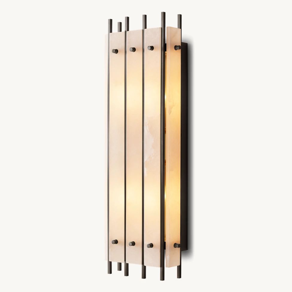 San Marco Alabaster Rectangular Wall Sconce