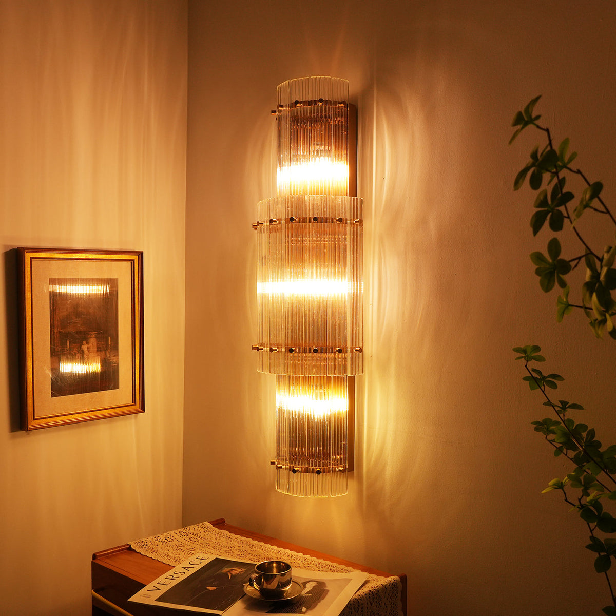 San Marco Glass Round Wall Sconce