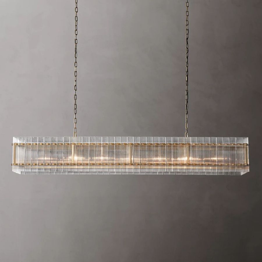 San Marco Glass Rectangle Chandelier 72"
