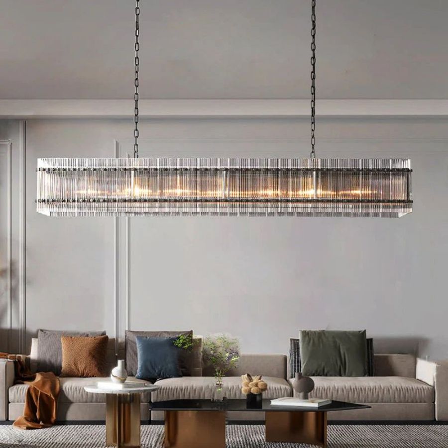 San Marco Glass Rectangle Chandelier 72"