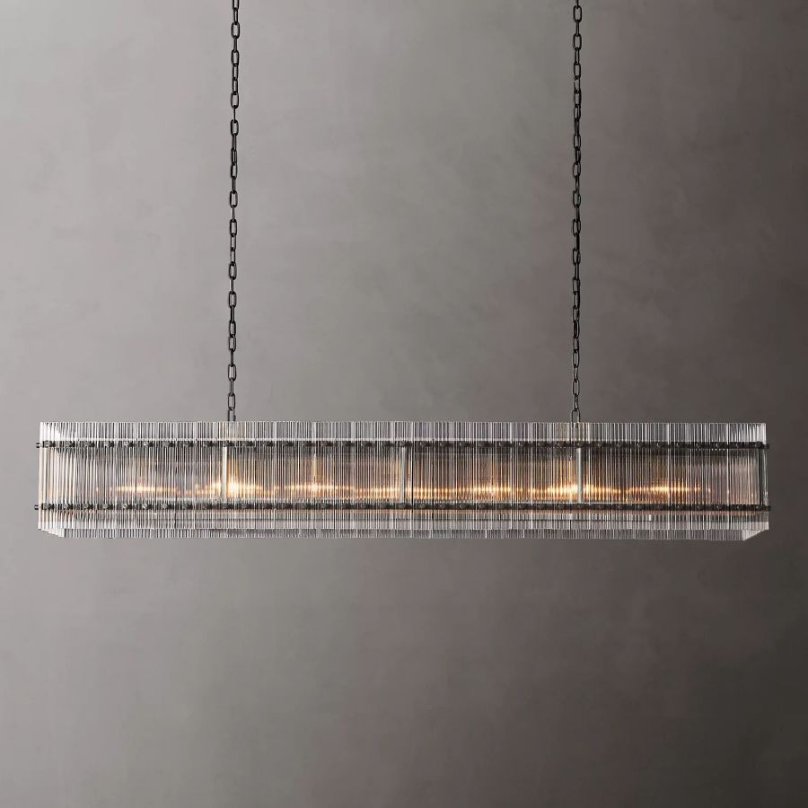 San Marco Glass Rectangle Chandelier 72"