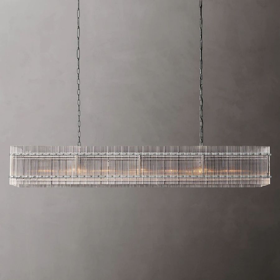 San Marco Glass Rectangle Chandelier 72"
