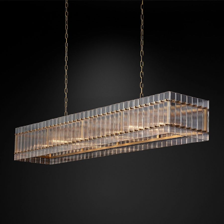 San Marco Glass Rectangle Chandelier 72"