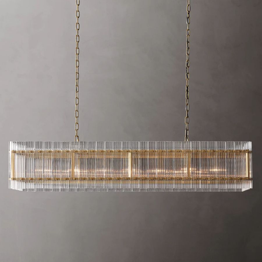 San Marco Glass Rectangle Chandelier 54"