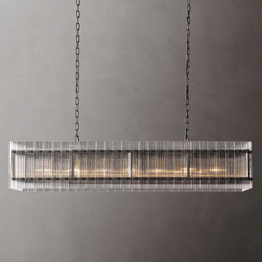 San Marco Glass Rectangle Chandelier 54"