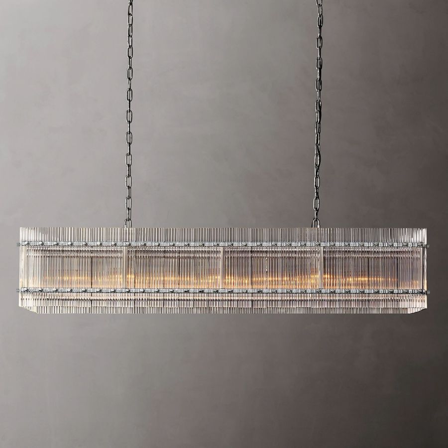 San Marco Glass Rectangle Chandelier 54"