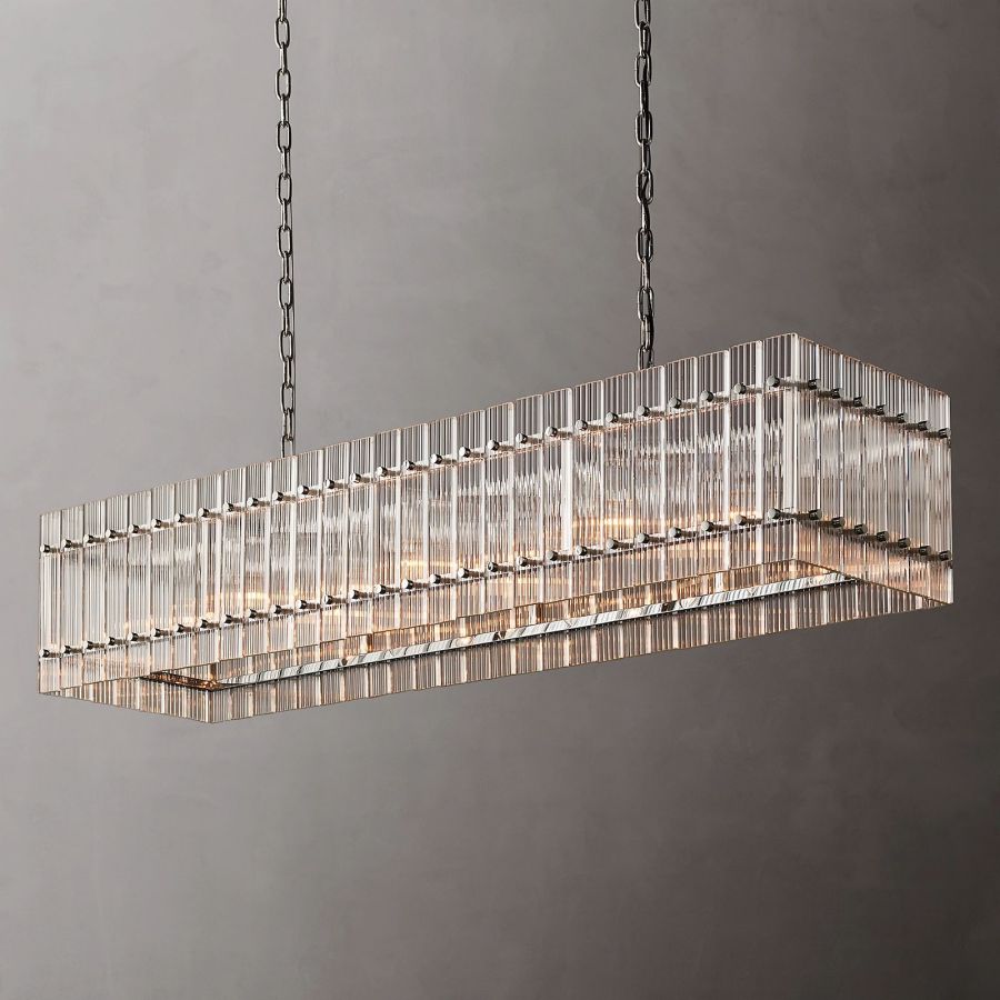 San Marco Glass Rectangle Chandelier 54"