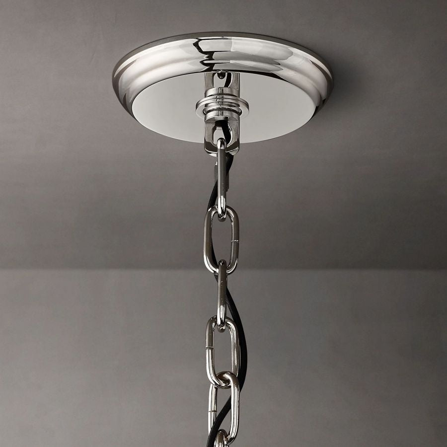 San Marco Glass Two-Tier Round Chandelier 37"