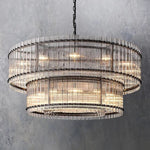 San Marco Glass Two-Tier Round Chandelier 60"