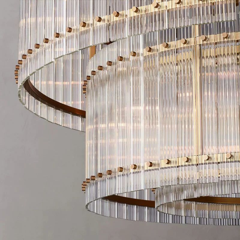 San Marco Glass Two-Tier Round Chandelier 60"